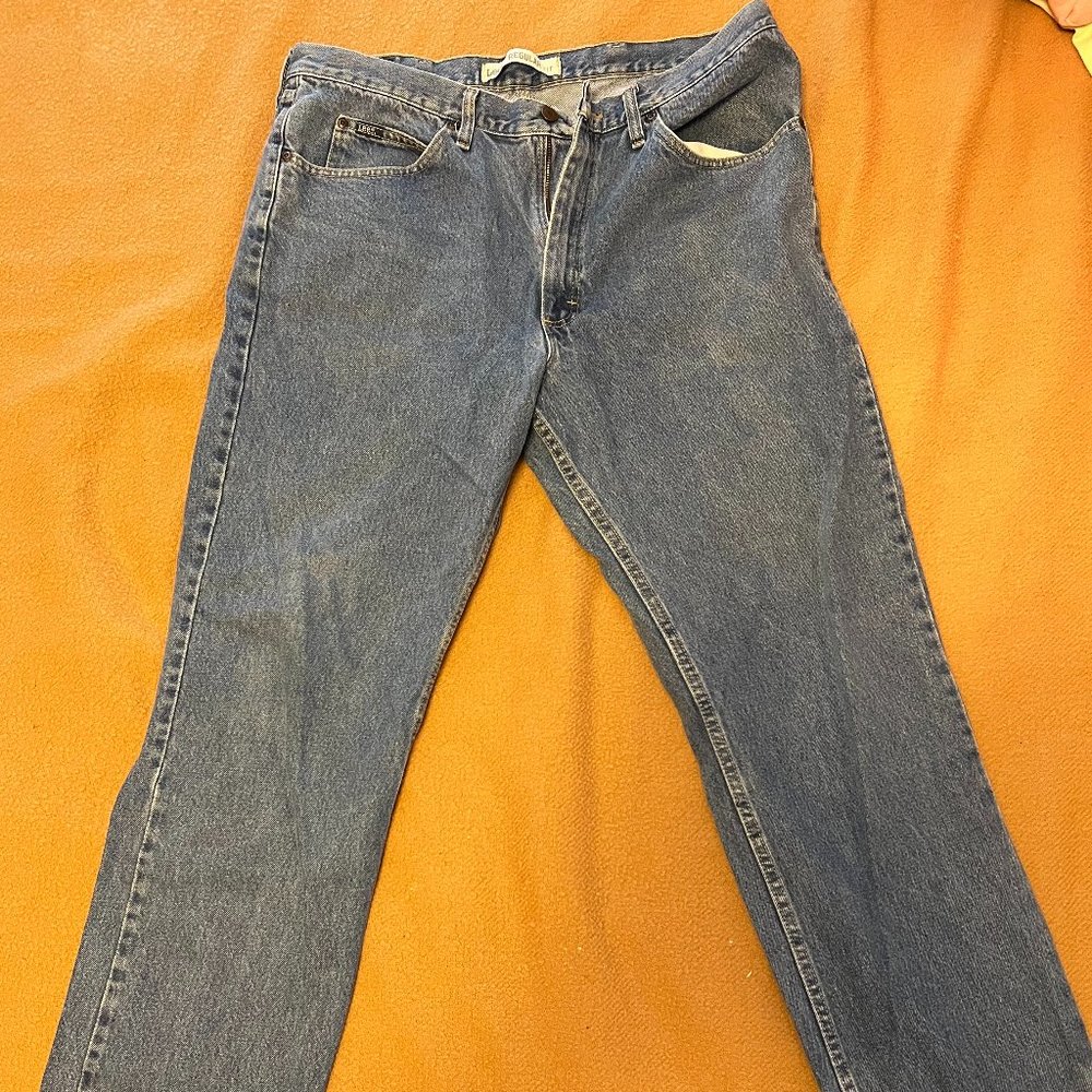 Mens Lee Blue Jeans 38 x 34